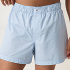Lunya Men's Boxer - Men's Airy Cotton BOXER - #Still Blue/Deep Blue