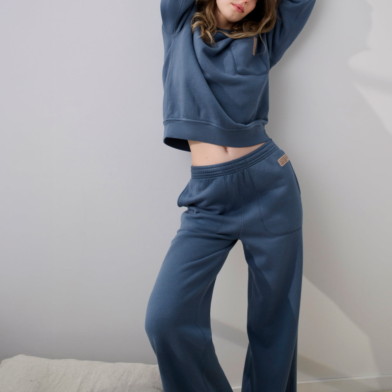 Lunya Loungewear Silksweats™ Midweight Reversible Straight Leg - #Tideworn Blue
