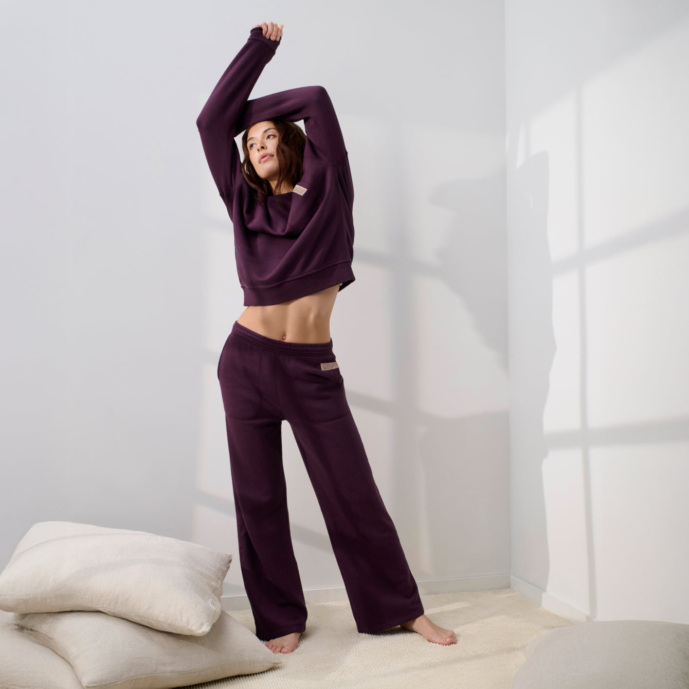 Lunya Loungewear Silksweats™ Midweight Reversible Straight Leg - #Vintage Merlot