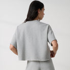 Lunya loungewear - SILKSWEATS™ MIDWEIGHT REVERSIBLE SHORT SLEEVE #NAPPING DOVE HEATHER