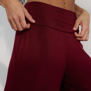 Weiche, gerippte Modal-Hose mit Umschlag