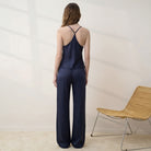 Lunya Pajamas - WASHABLE SILK BIAS CAMI PANT SET #DEEP BLUE