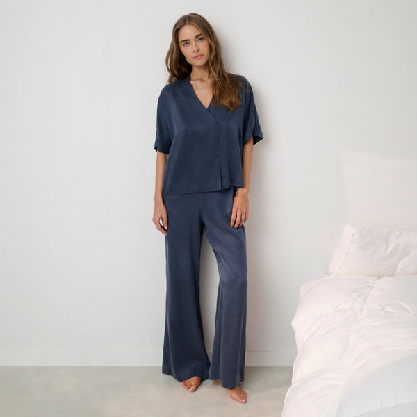 Washable Silk Crossover Pant Set