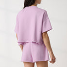 Lunya loungewear - SILKSWEATS™ MIDWEIGHT REVERSIBLE SHORT SLEEVE #BLUSHED LAVENDER