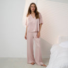 Lunya Pajamas Washable Silk Crossover Pant Set - #Delicate Pink