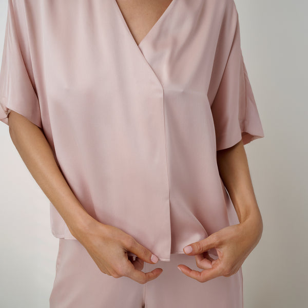 Washable Silk Crossover Pant Set