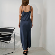 Lunya Silk Icons Washable Silk Maxi Bias Skirt - #Deep Blue