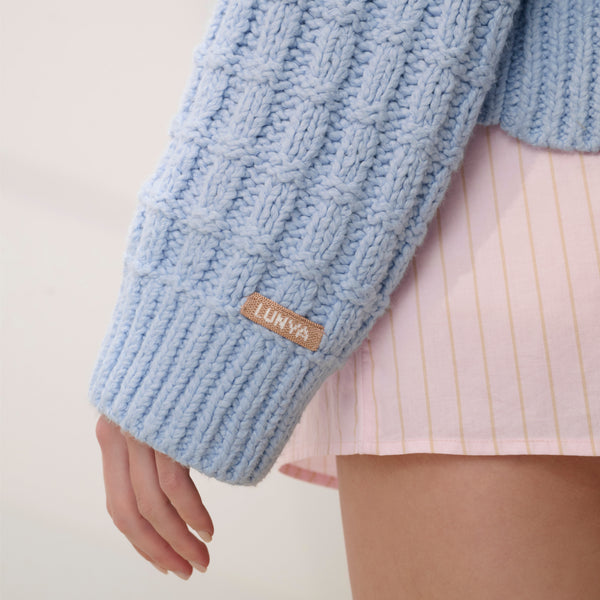 Cloud Cotton Basket Stitch Cardigan