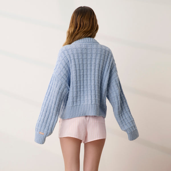 Cloud Cotton Basket Stitch Cardigan