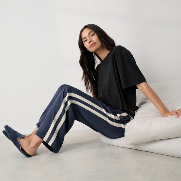 Washable Silk Side Stripe Pant