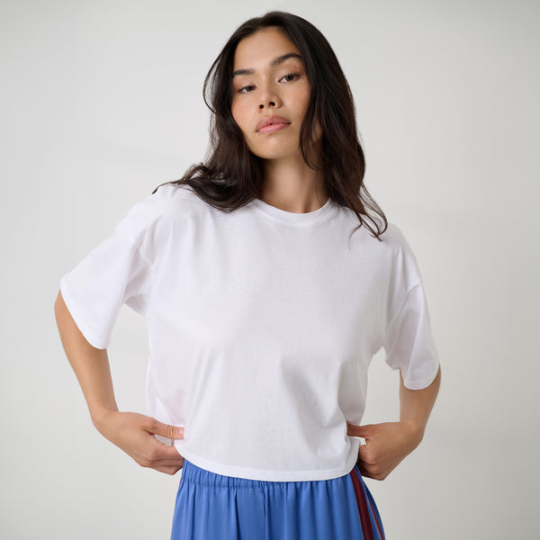 Organic Pima Cropped Easy Tee