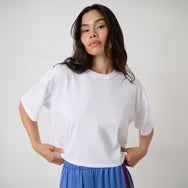 Lunya loungewear - Organic Pima Cropped Easy Tee - #Sincere White