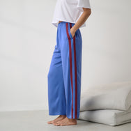 Lunya Pajamas - Washable Silk Side Stripe PANT #Ultramarine/Deep Currant
