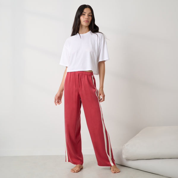 Washable Silk Side Stripe Pant