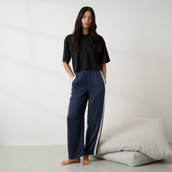 Washable Silk Side Stripe Pant