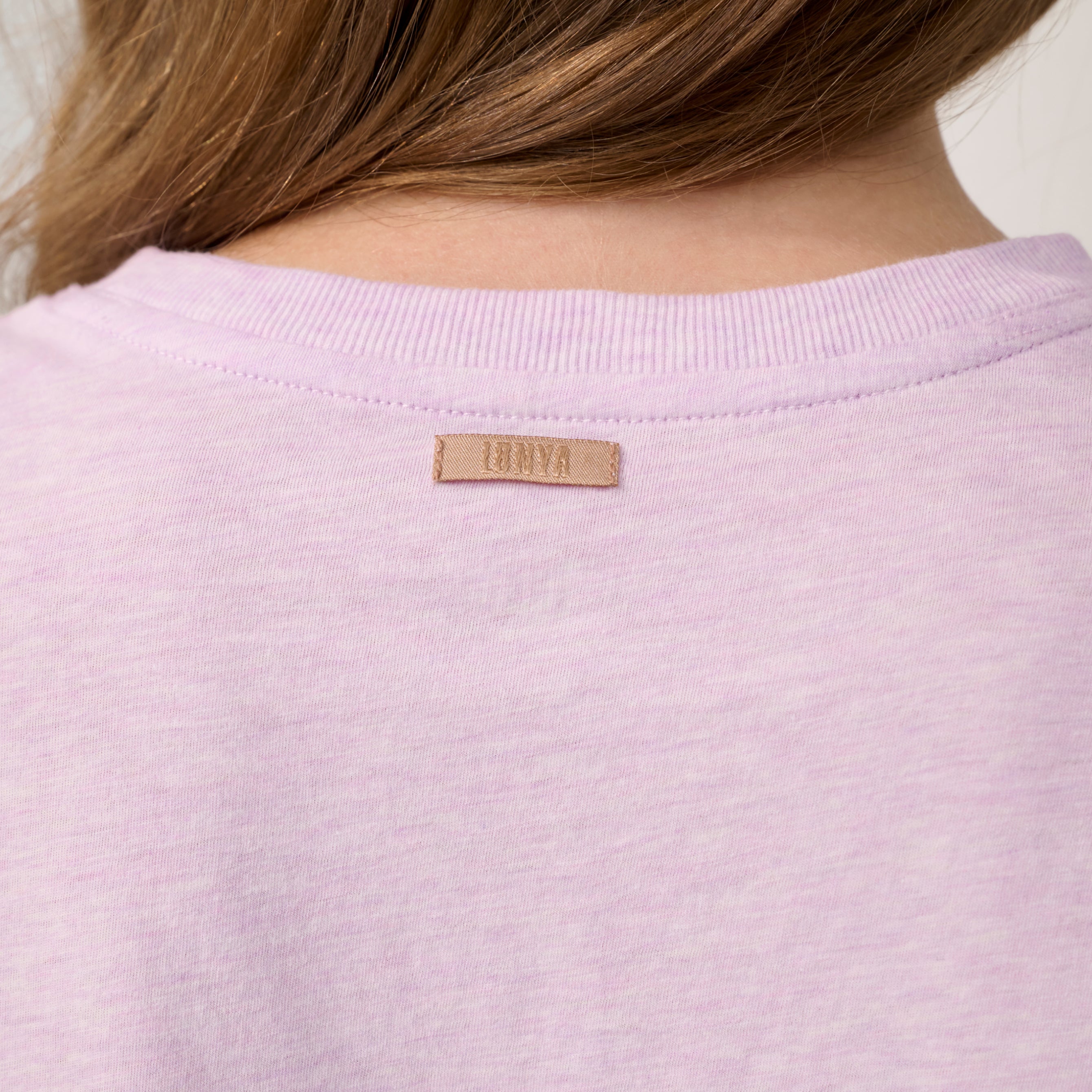 Lunya Pajamas - Organic Pima Tee Short Set #Dreamy Lilac Heather