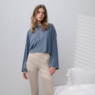 Lunya Loungewear Organic Pima Wide Sleeve Tee - #Harbor Indigo