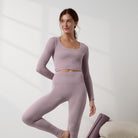 Lunya Activewear Seamless Modal Flow Long Sleeve - #Frosted Crocus