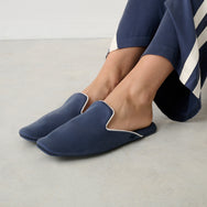 Lunya Slippers - THE SILK SLIPPER #Deep Blue/Tranquil White