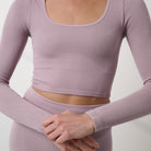 Lunya Activewear Seamless Modal Flow Long Sleeve - #Frosted Crocus