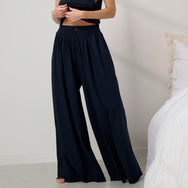 Lunya Pajamas - Organic Pima Curved Hem Tank / Organic Pima Wide Leg Pant #Deep Blue