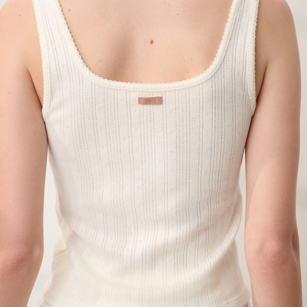 Pointelle Scoop Neck Tank