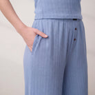 Lunya Loungewear - POINTELLE WIDE LEG PANTS #BLUEBELL BLOOM