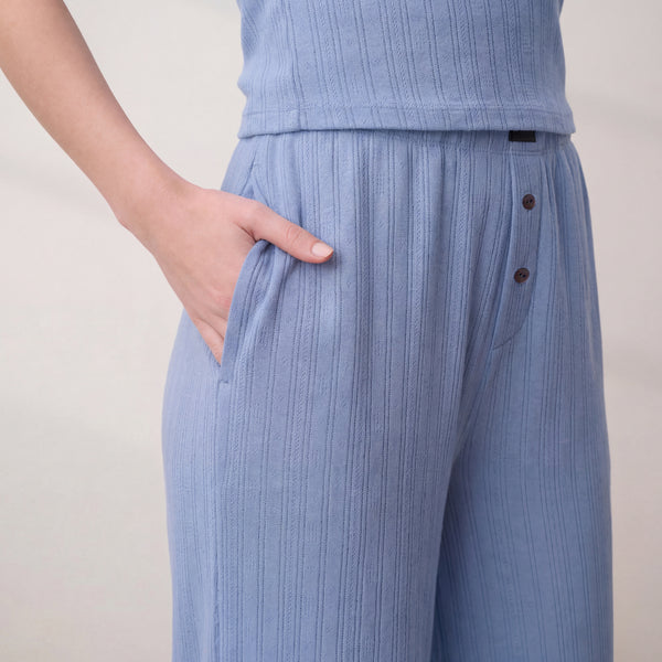 Pointelle Wide Leg Pant