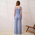Lunya Loungewear - POINTELLE WIDE LEG PANTS #BLUEBELL BLOOM