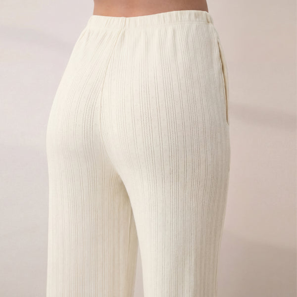 Pointelle Wide Leg Pant