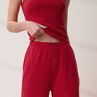 Lunya Loungewear - POINTELLE WIDE LEG PANTS #CAMELLIA RED