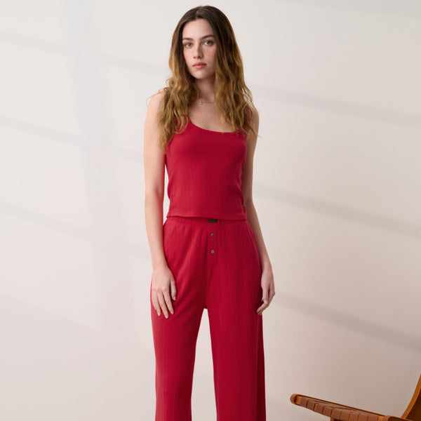 Pointelle Scoop Neck Tank