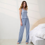 Lunya Pajamas - ORGANIC PIMA STRAIGHT LEG  PANT #Cloud Blue Heather