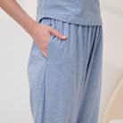 Lunya Pajamas - ORGANIC PIMA STRAIGHT LEG  PANT #Cloud Blue Heather