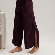 Lunya Pajamas Washable Silk Striped Jacquard Cami Pant Set - #Vintage Merlot Jacquard