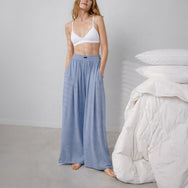 Lunya Pajamas - ORGANIC PIMA WIDE LEG PANT  #Cloud Blue Heather