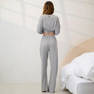 Lunya Pajamas- ORGANIC PIMA STRAIGHT LEG  PANT #Storm Grey Heather