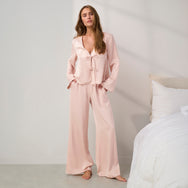 Lunya Pajamas - Washable Silk Tie Front Pant Set #Delicate Pink