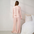 Lunya Pajamas - Washable Silk Tie Front Pant Set #Delicate Pink
