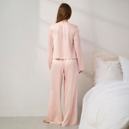 Lunya Pajamas - Washable Silk Tie Front Pant Set #Delicate Pink