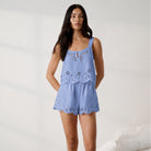Lunya Pajamas - Linen Embroidered Eyelet Tank - #Whisper Blue