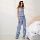 Lunya Pajamas - ORGANIC PIMA CURVED HEM TANK #Cloud Blue Heather