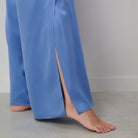 Lunya Pajamas - Washable Silk Tie Front Pant Set #Current Blue