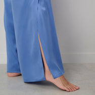 Lunya Pajamas - Washable Silk Tie Front Pant Set #Current Blue