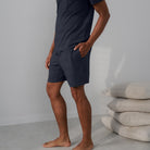 Lunya Pajamas - MEN’S SLUMBERKNIT™ SHORT - #deep blue
