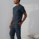 Lunya Pajamas - MEN’S SLUMBERKNIT™ HENLEY TEE - #deep blue 