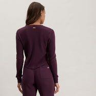Lunya Loungewear Wafflesoft Crew Neck Long Sleeve - #Vintage Merlot