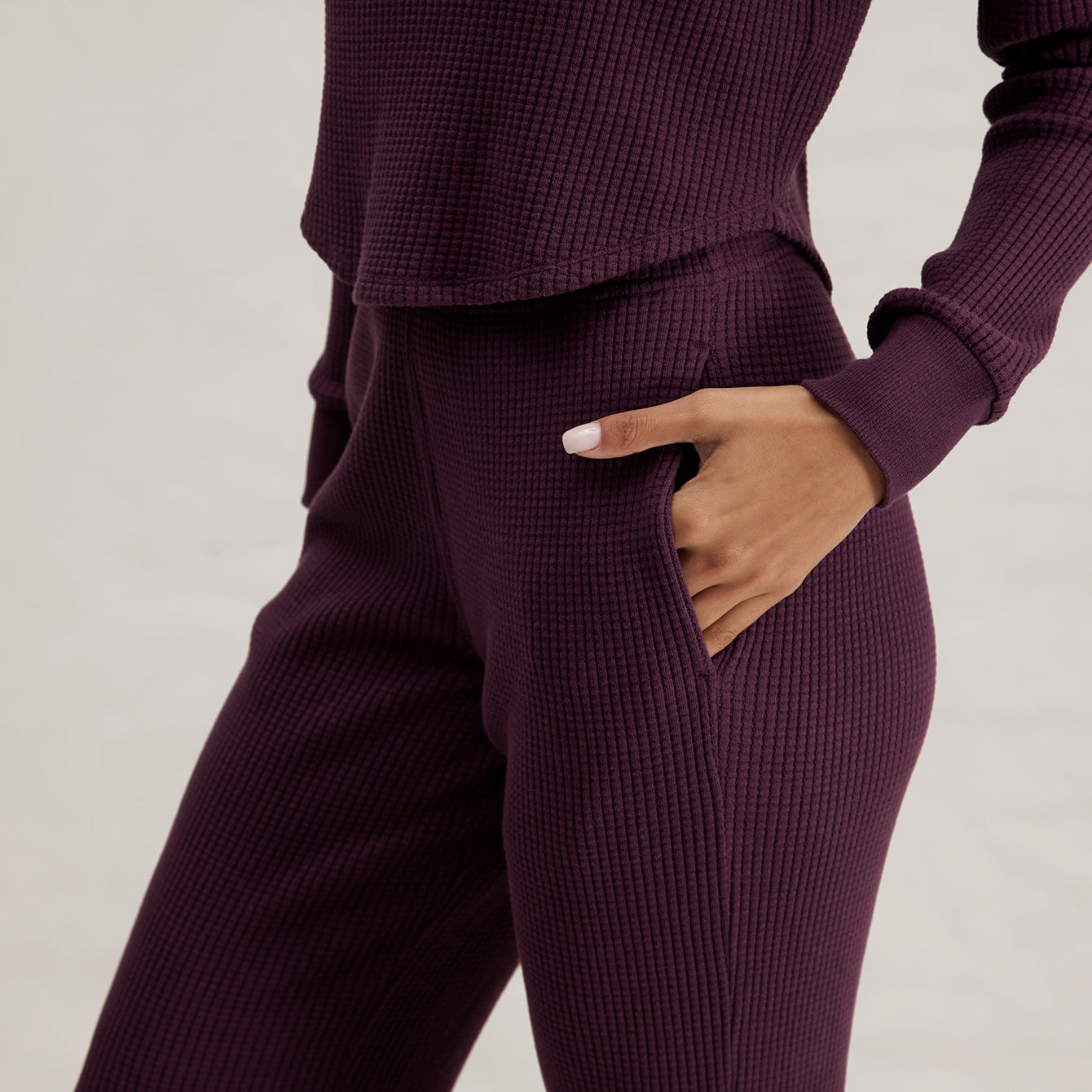 Lunya Loungewear Wafflesoft Wide Leg - #Vintage Merlot