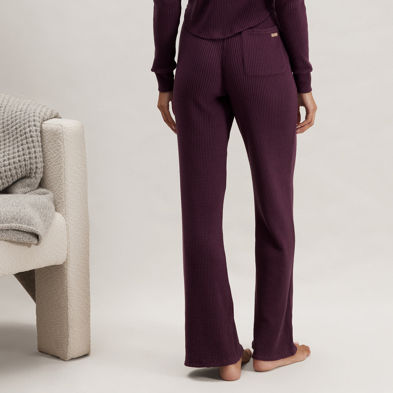 Lunya Loungewear Wafflesoft Wide Leg - #Vintage Merlot