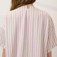 Lunya Pajamas - WASHABLE SILK TEE SHORT SET #Wisteria Stripe